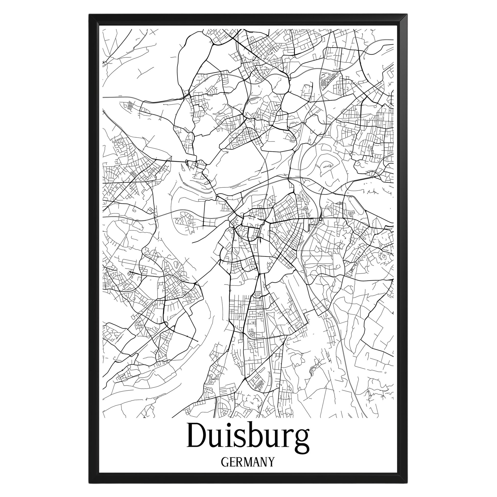 Duisburg Germany City Map Poster - GroovyGrove