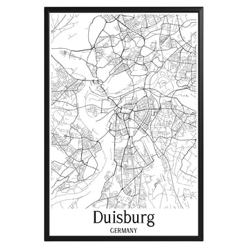 Duisburg Germany City Map Poster - GroovyGrove