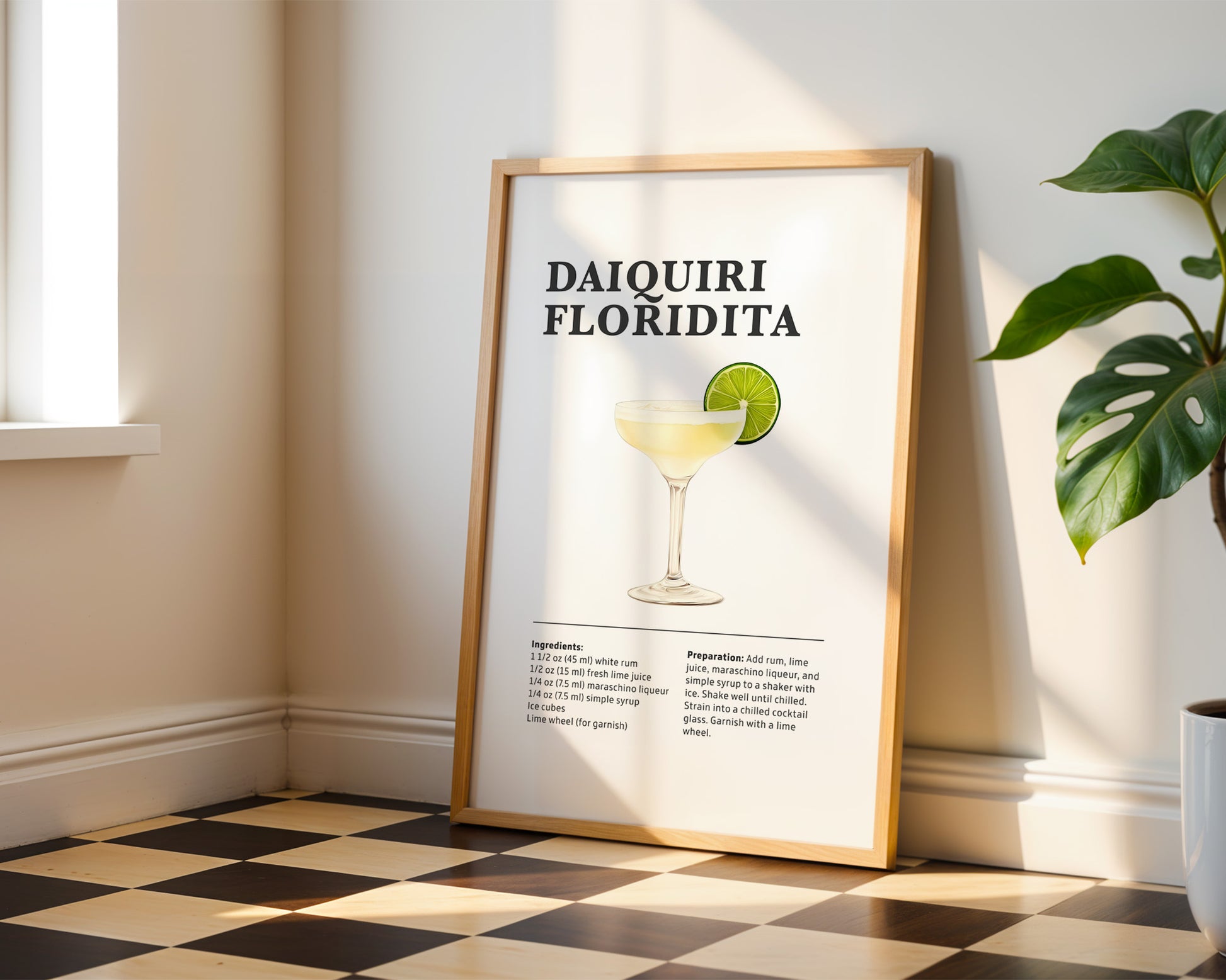 Daiquiri Floridita Cocktail Recipe Poster - GroovyGrove