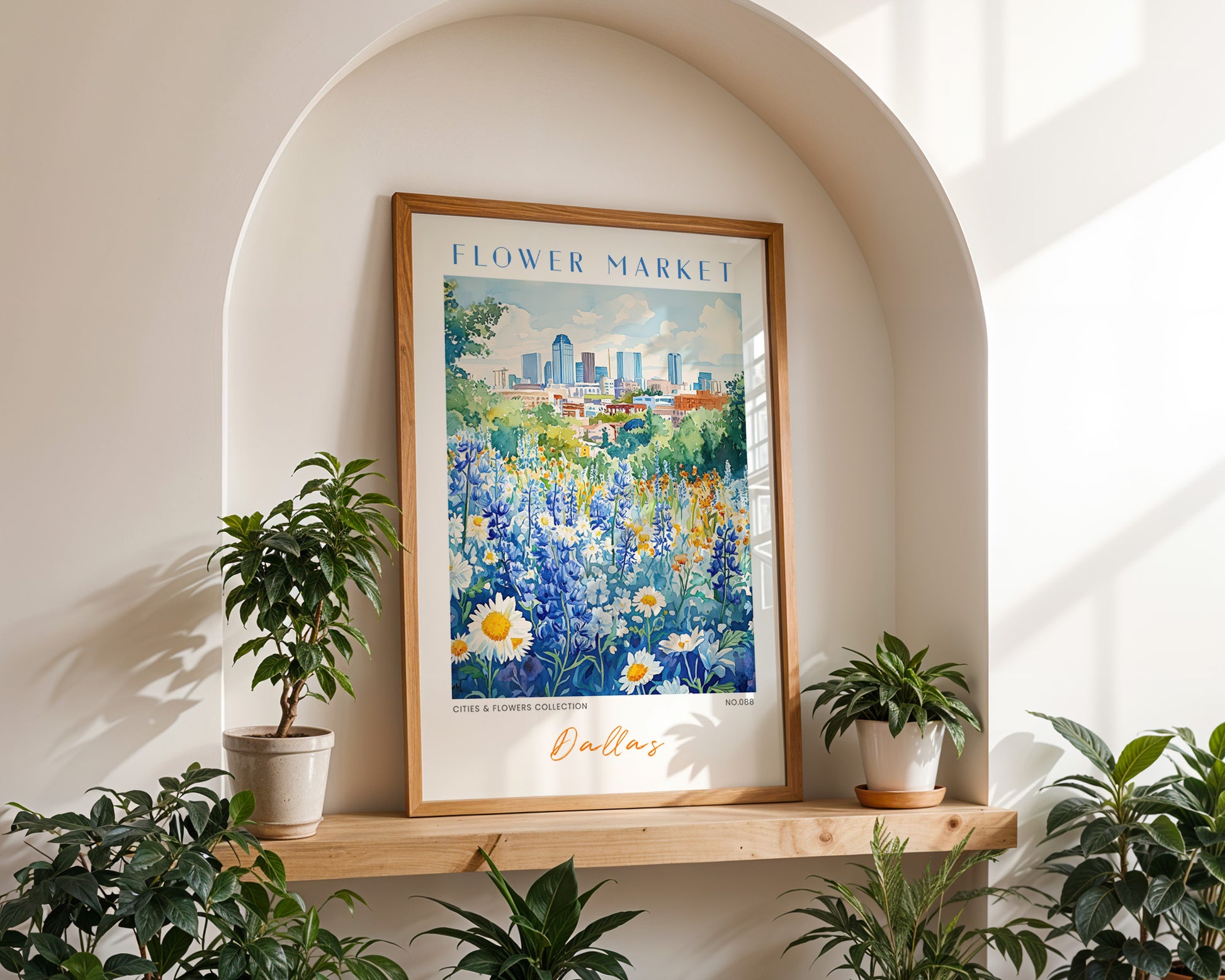 Dallas Texas Flower Market Poster - GroovyGrove