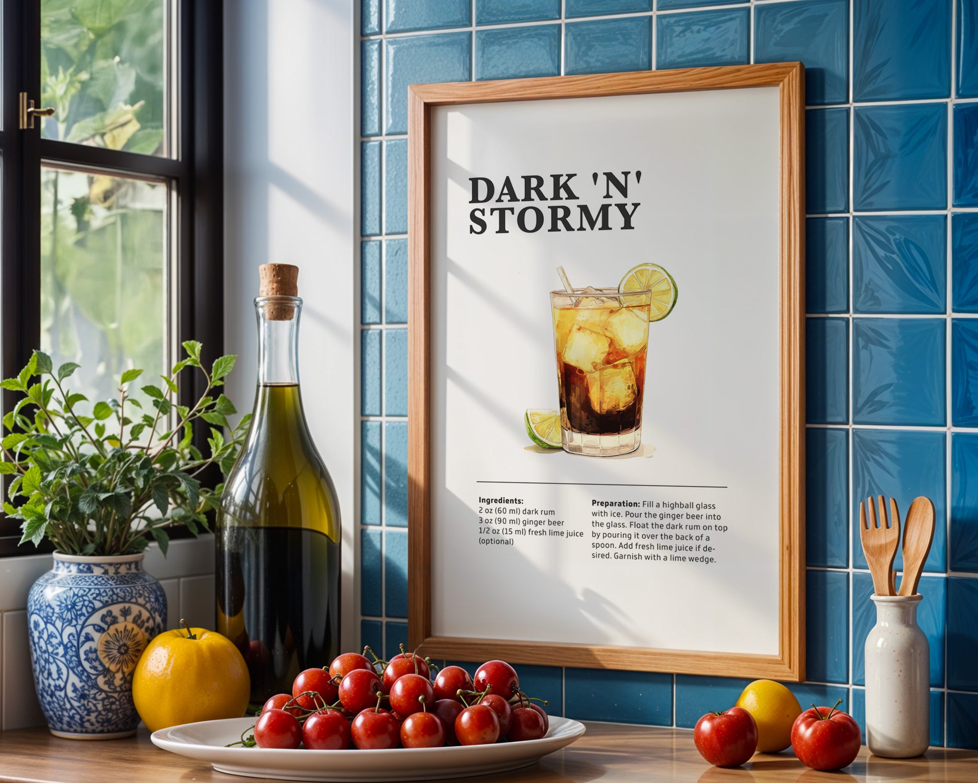 Dark 'N' Stormy Cocktail Recipe Poster - GroovyGrove