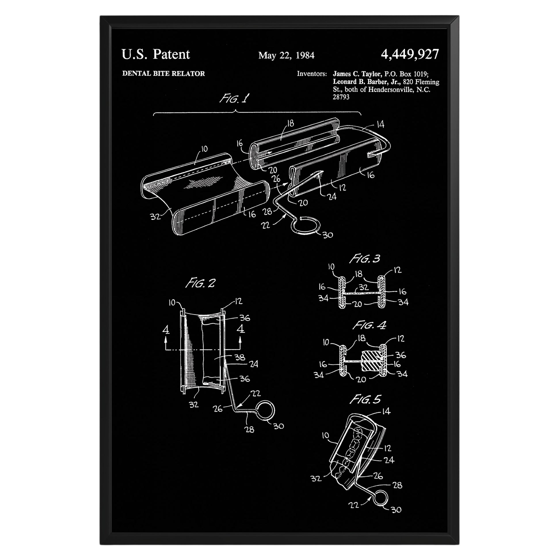 Dental Bite Relator 1984 Patent Poster - GroovyGrove