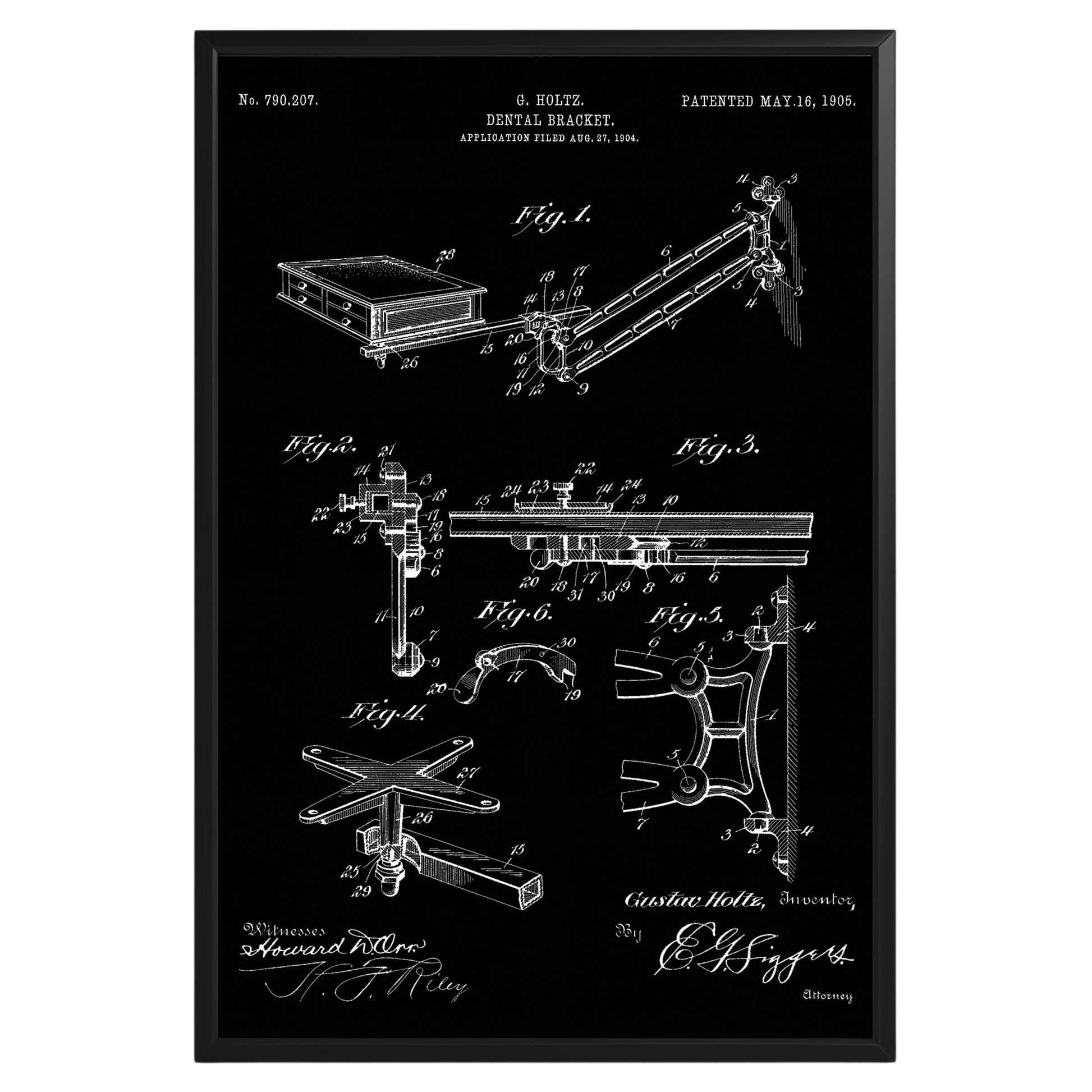 Dental Bracket 1905 Patent Poster - GroovyGrove