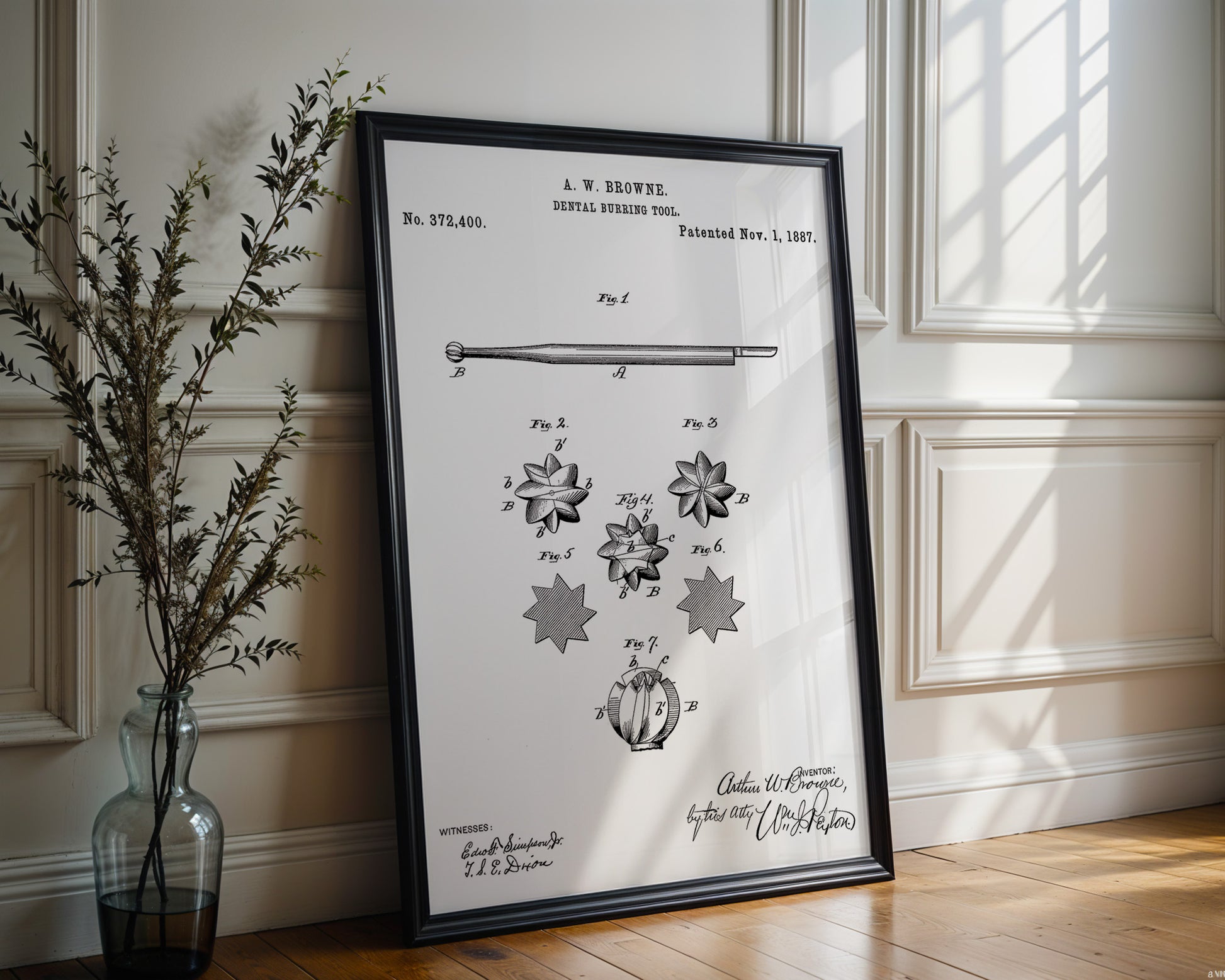 Dental Burring Tool 1887 Patent Poster - GroovyGrove