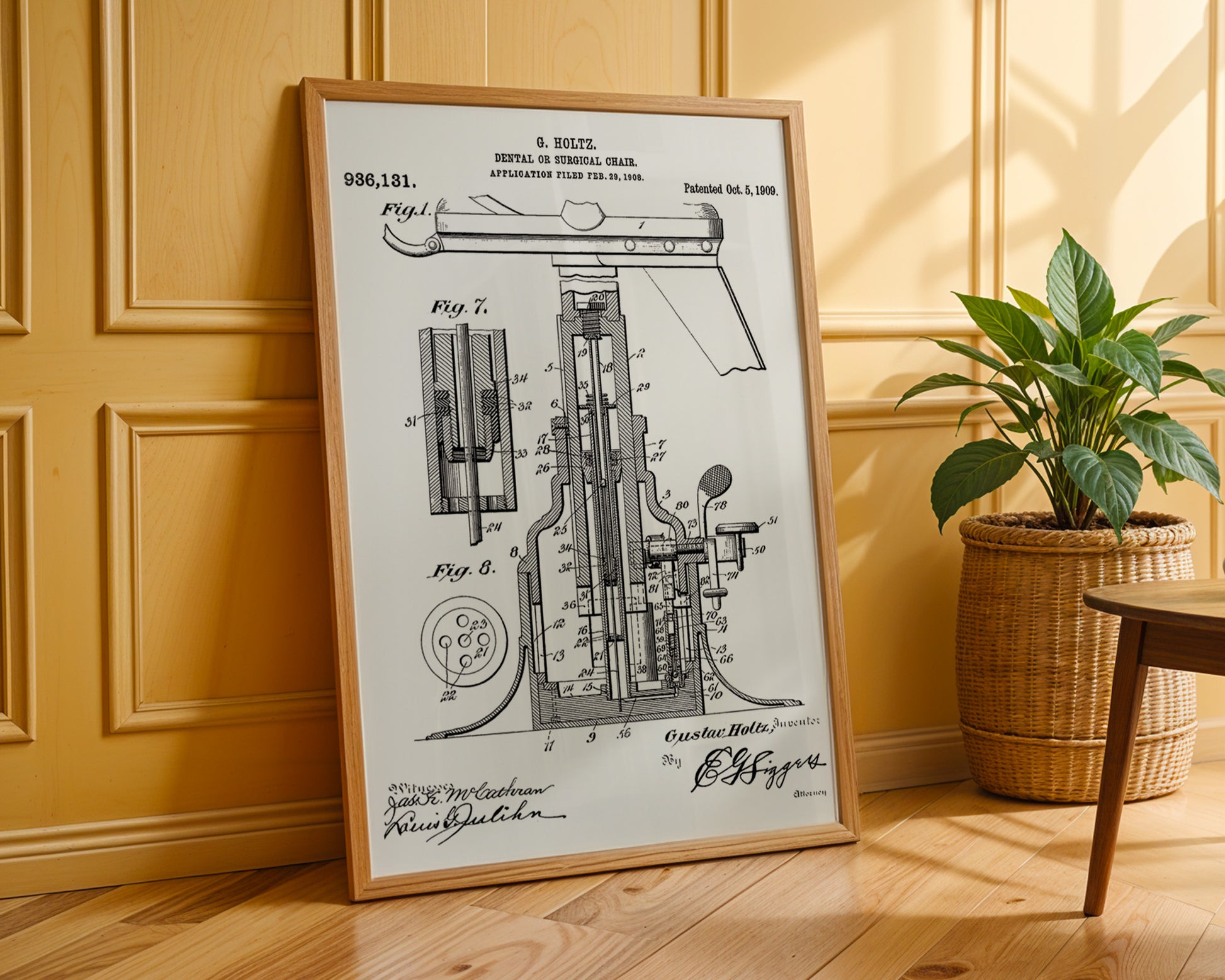 Dental Chair 1909 Patent Poster - GroovyGrove