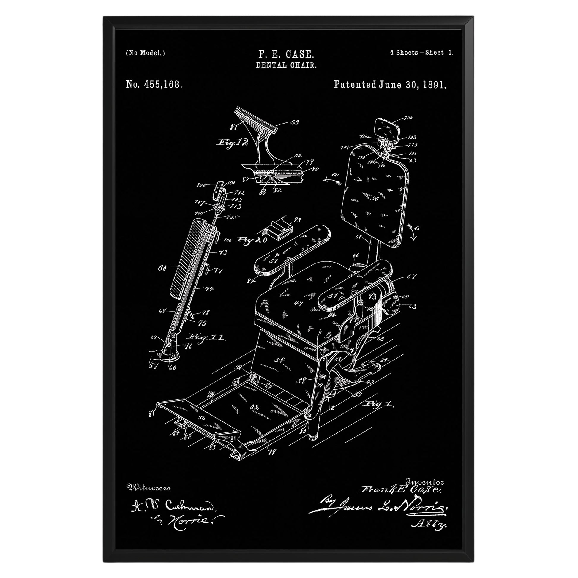 Dental Chair 1891 Patent Poster - GroovyGrove