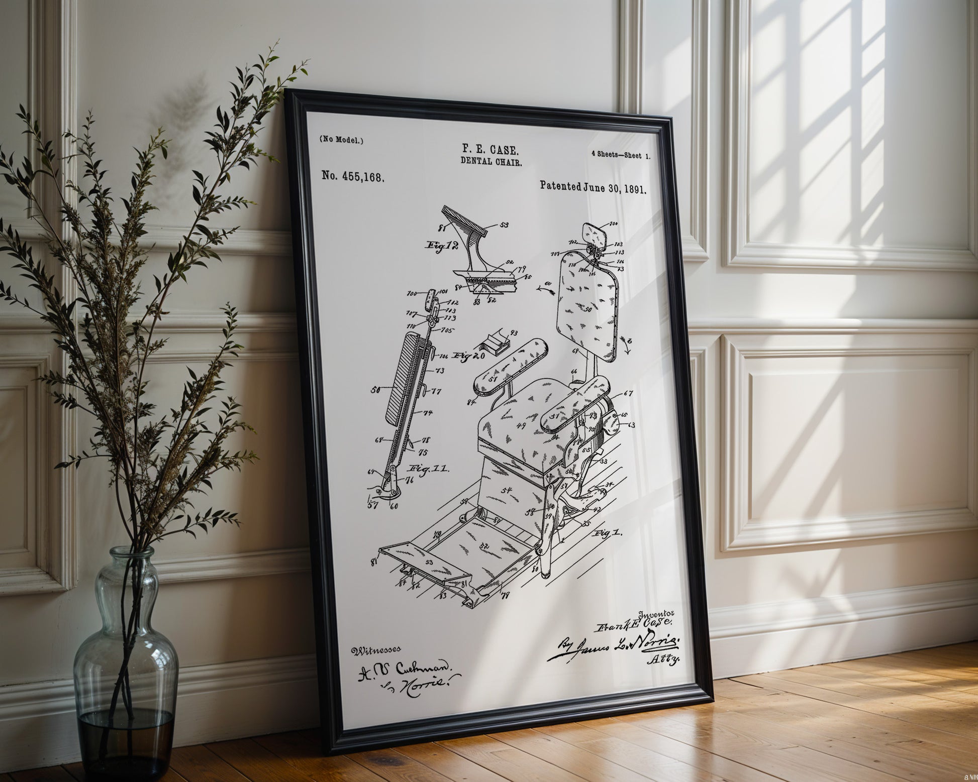 Dental Chair 1891 Patent Poster - GroovyGrove