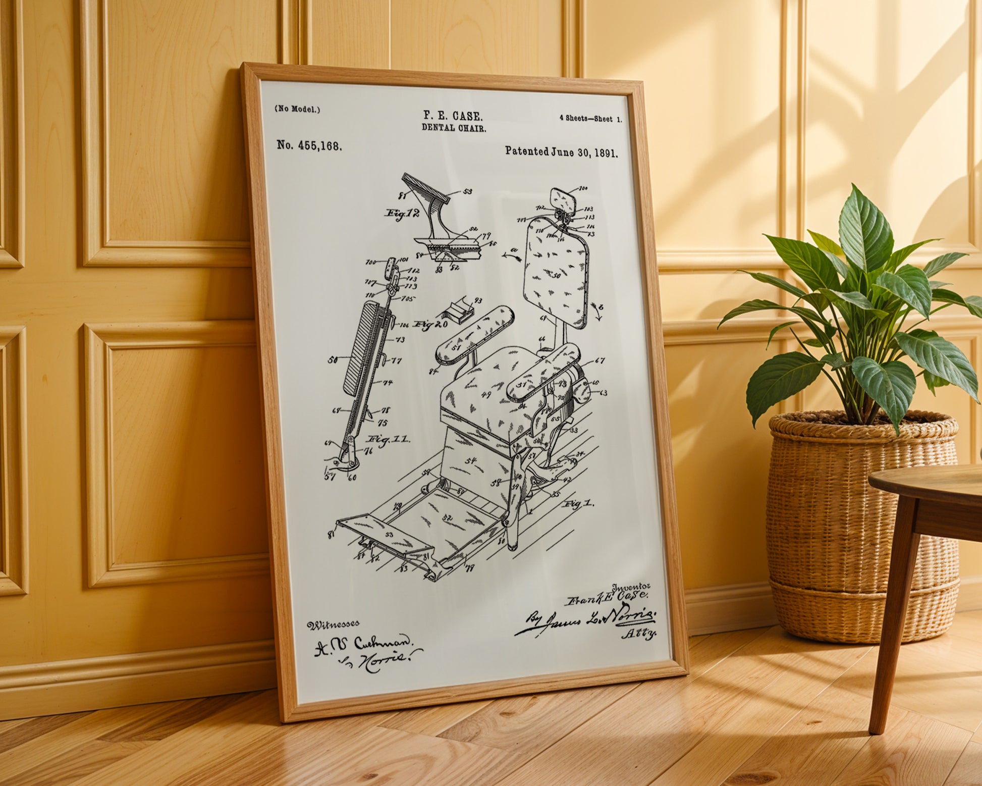 Dental Chair 1891 Patent Poster - GroovyGrove