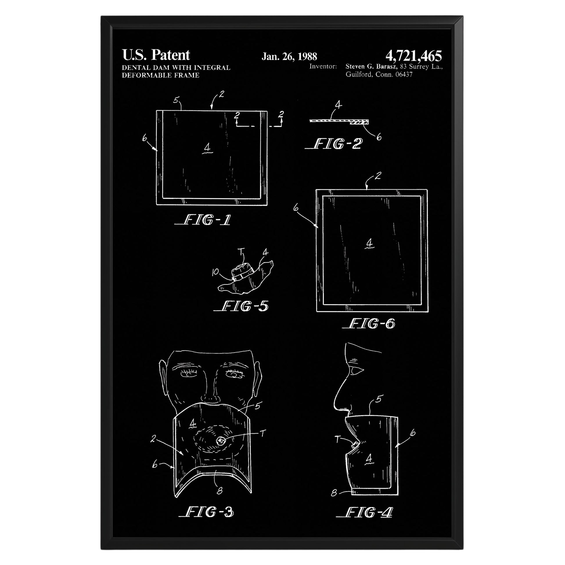 Dental Dam 1988 Patent Poster - GroovyGrove