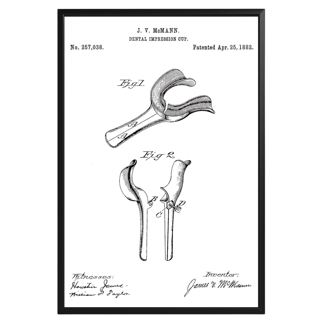 Dental Impression Cup 1882 Patent Poster - GroovyGrove