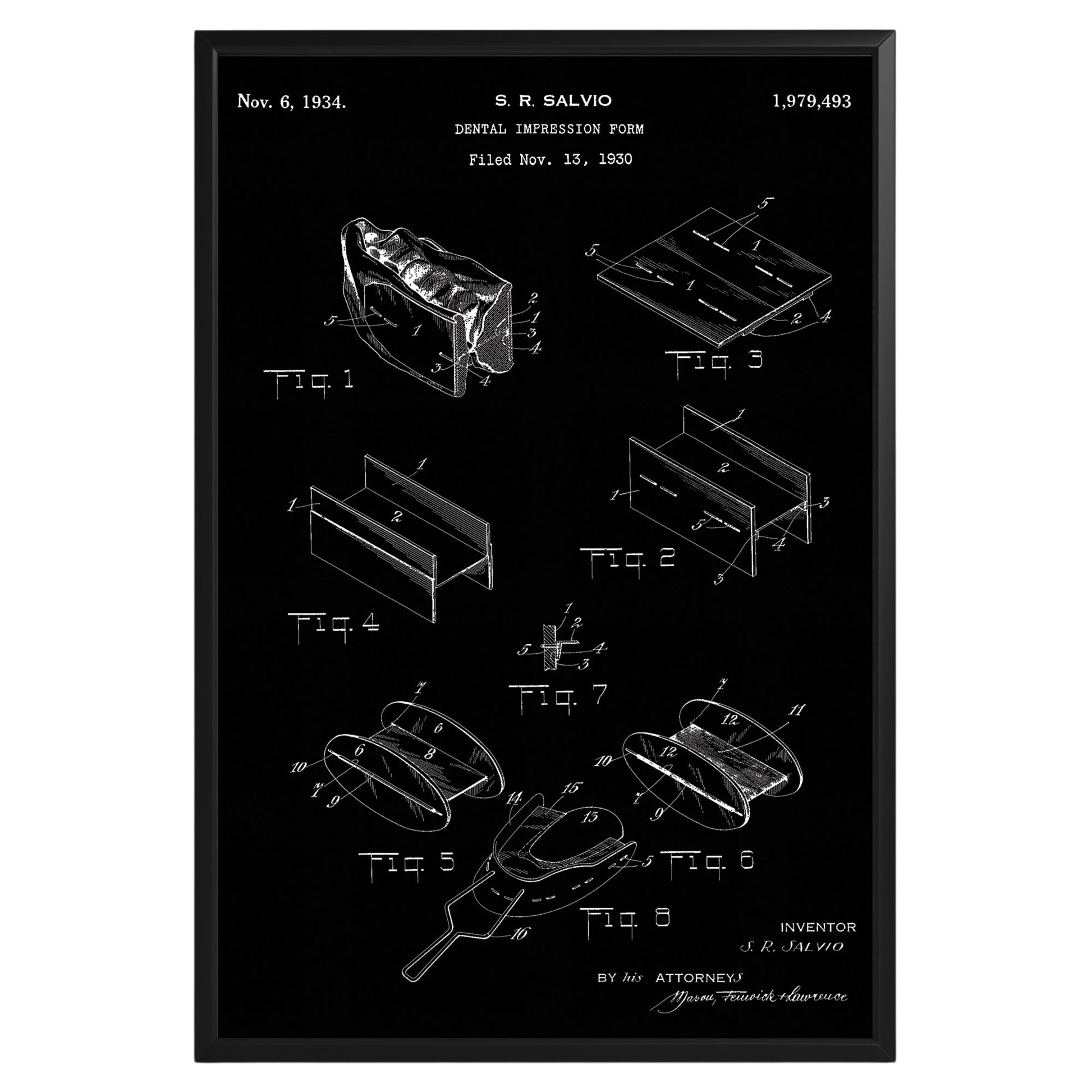 Dental Impression Form 1934 Patent Poster - GroovyGrove