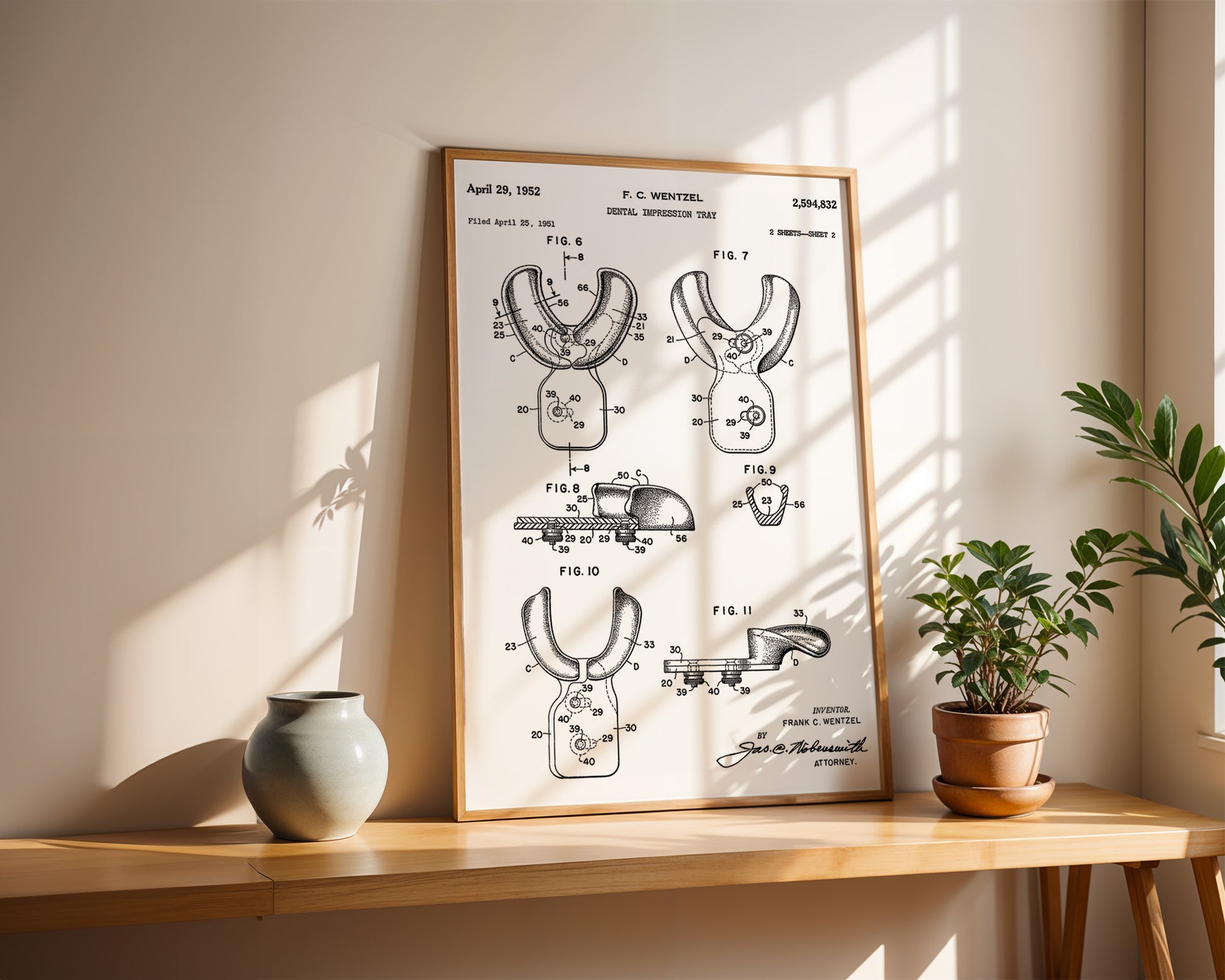 Dental Impression Tray 1952 Patent Poster - GroovyGrove