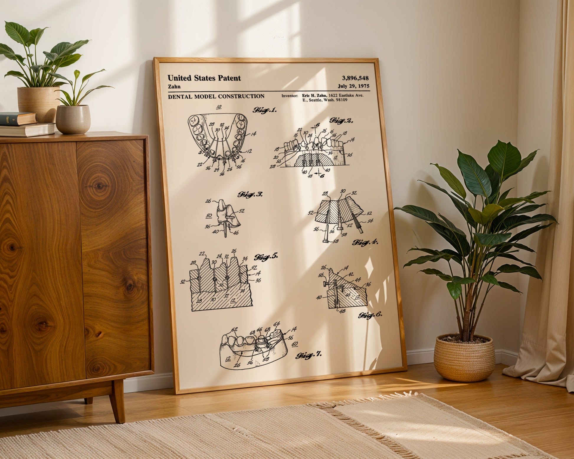 Dental Model Construction 1975 Patent Poster - GroovyGrove