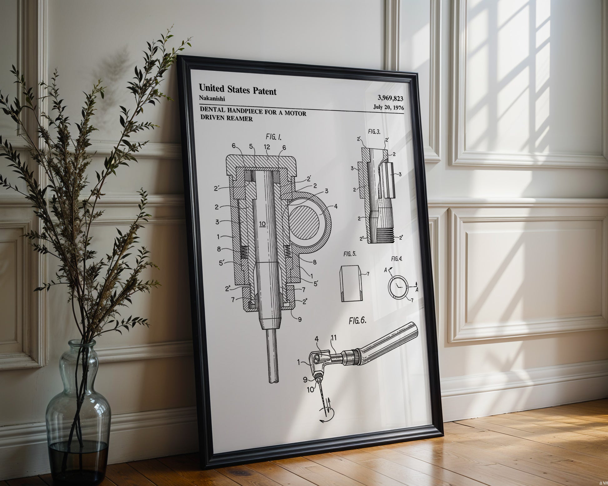 Dental Motor Driven Reamer 1976 Patent Poster - GroovyGrove