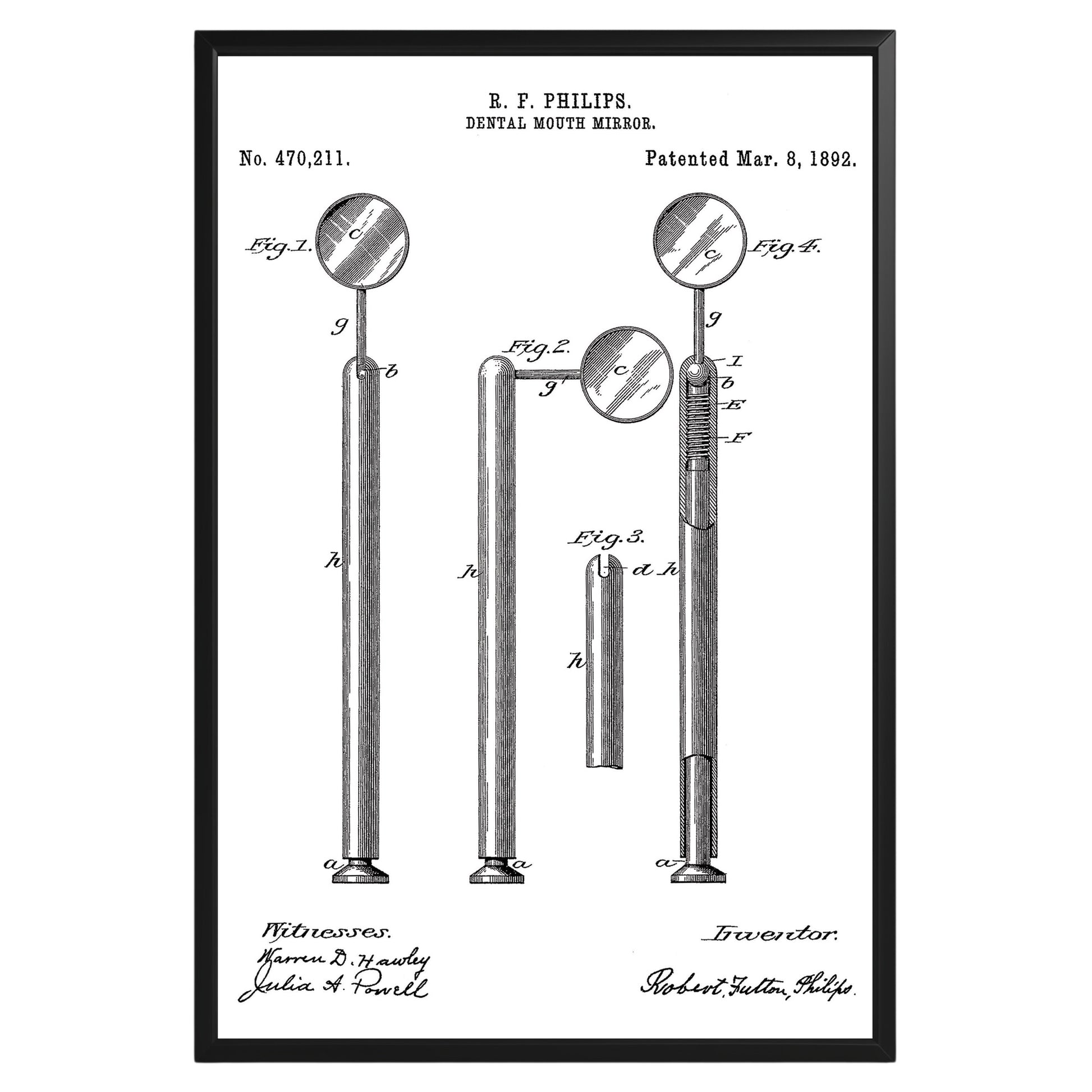 Dental Mouth Mirror 1892 Patent Poster - GroovyGrove