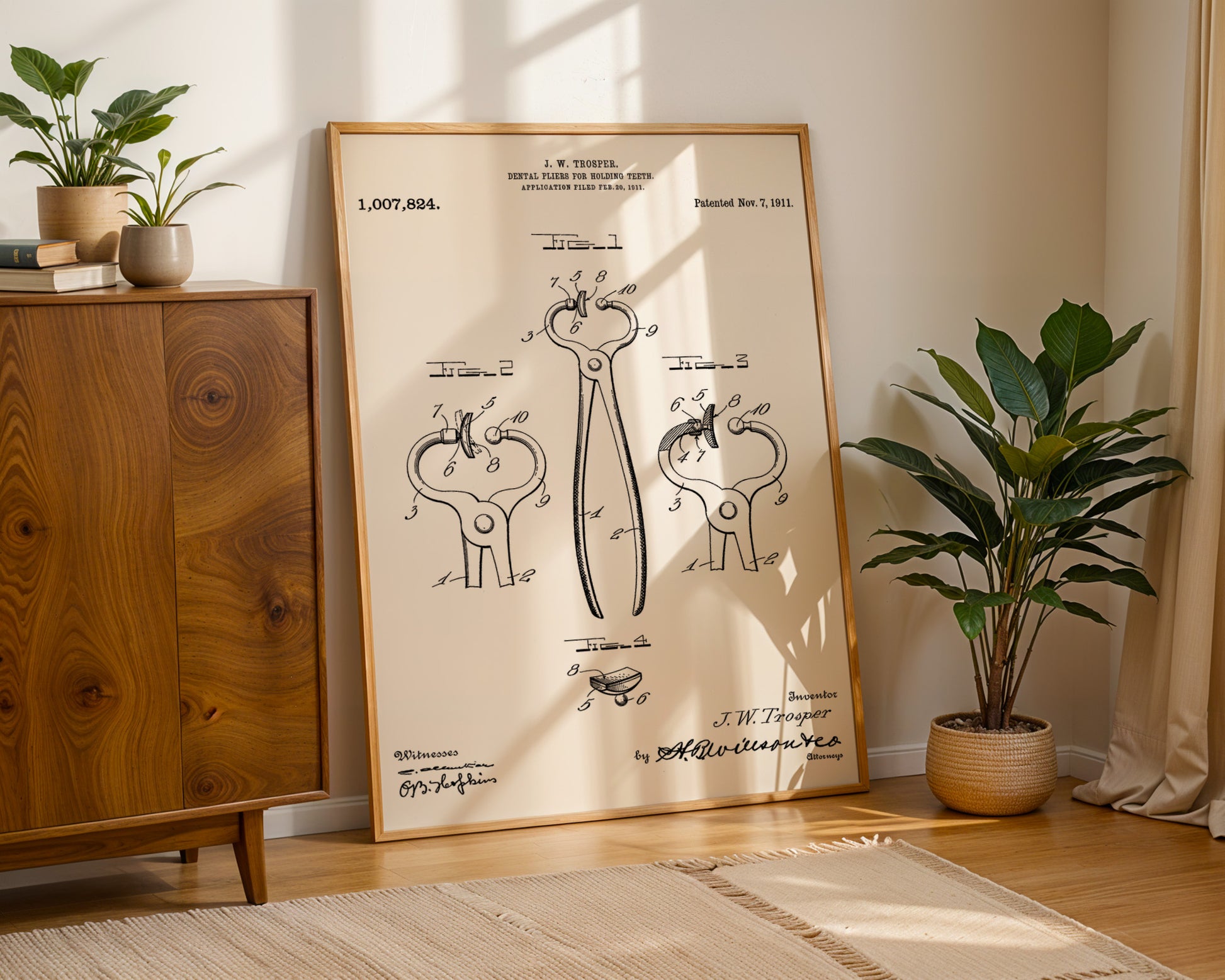 Dental Pliers 1911 Patent Poster - GroovyGrove