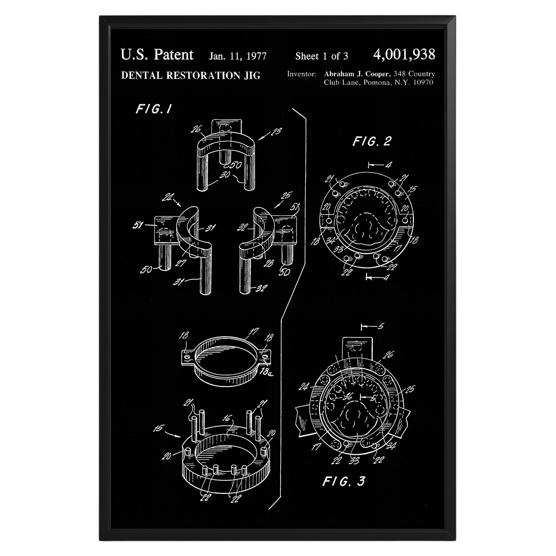 Dental Restoration Jig 1977 Patent Poster - GroovyGrove