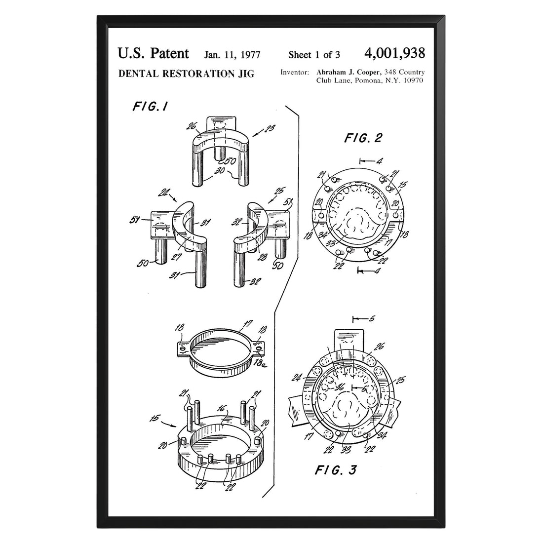 Dental Restoration Jig 1977 Patent Poster - GroovyGrove