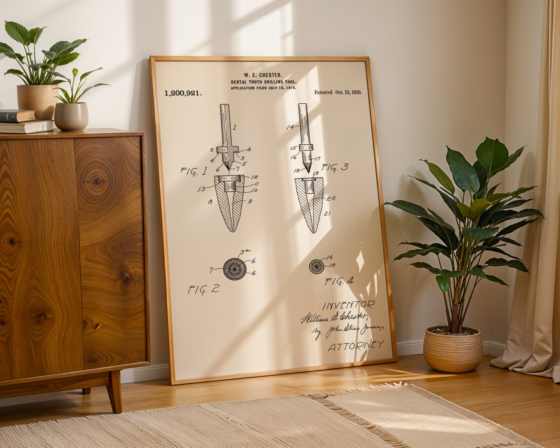 Dental Tooth Drilling Tool 1916 Patent Poster - GroovyGrove