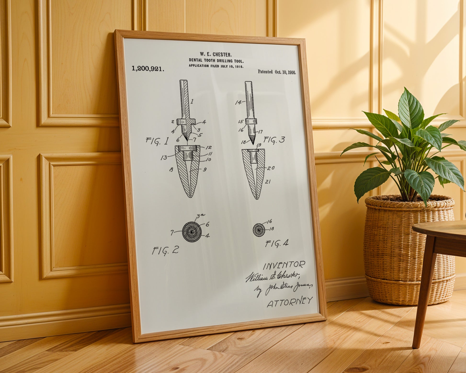 Dental Tooth Drilling Tool 1916 Patent Poster - GroovyGrove