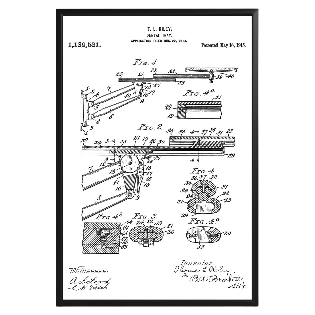 Dental Tray 1915 Patent Poster - GroovyGrove