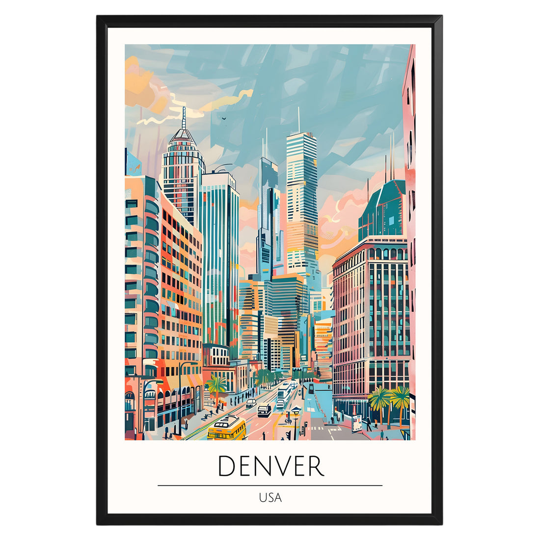 Denver Colorado Travel Poster - GroovyGrove