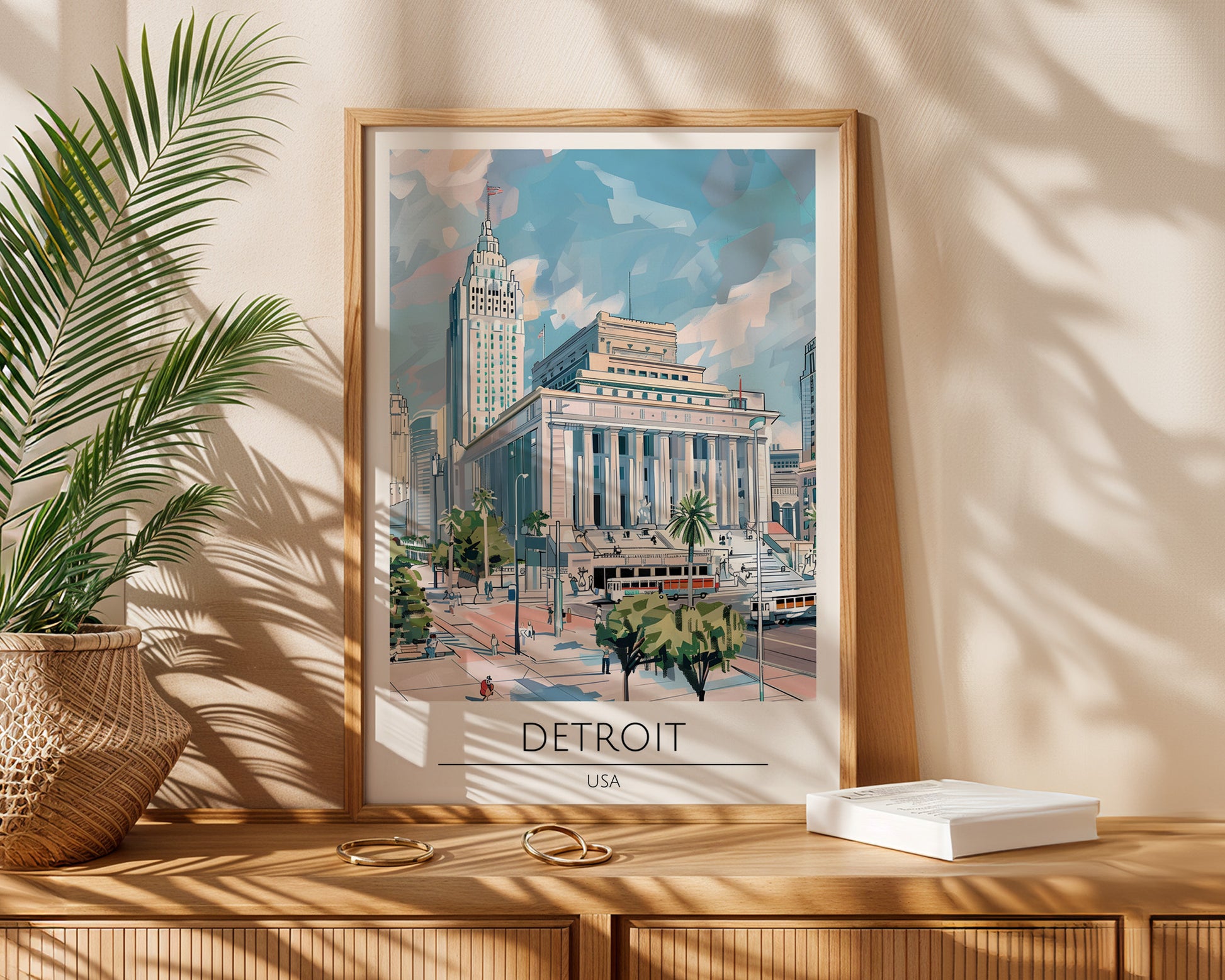 Detroit Michigan Travel Poster - GroovyGrove