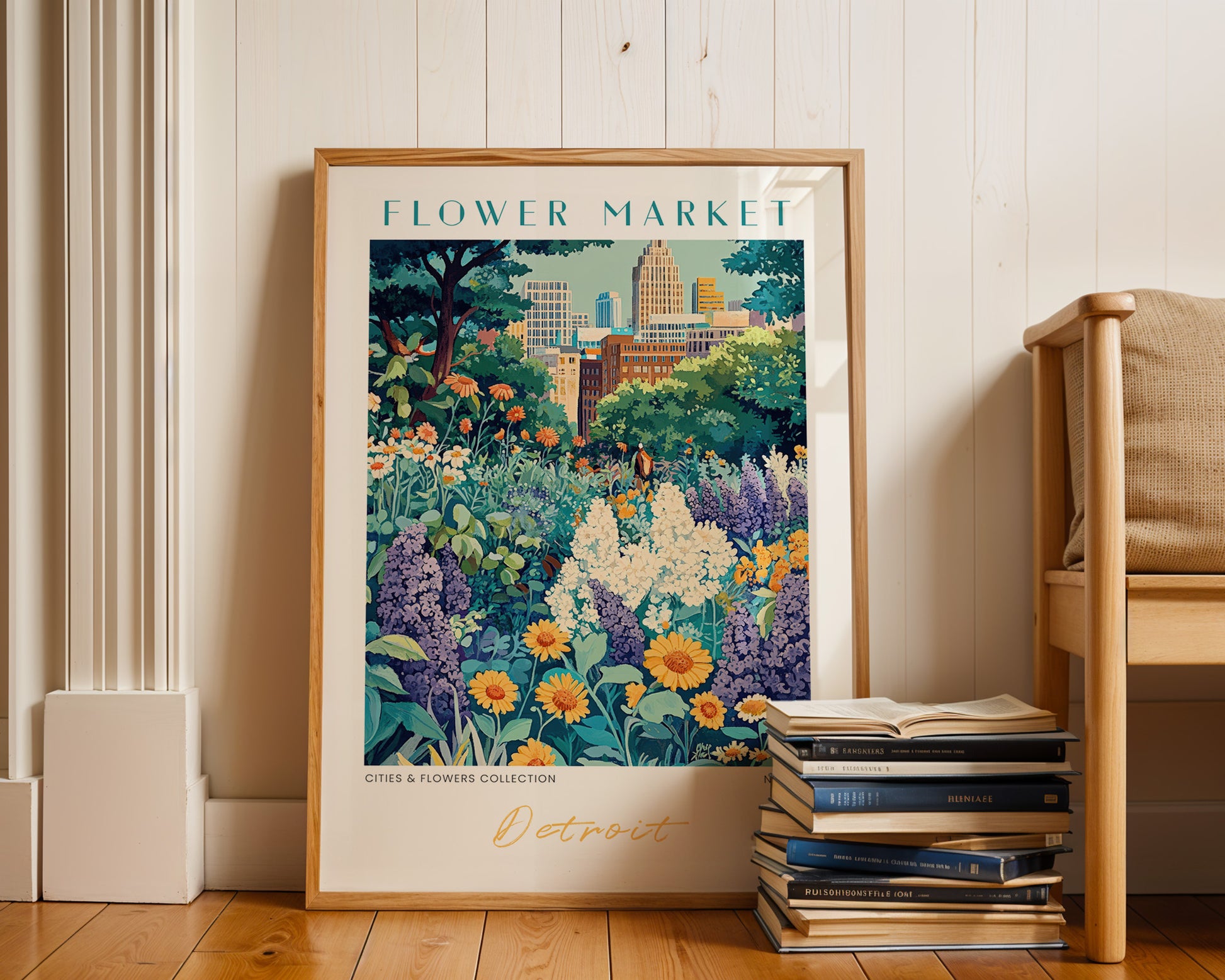 Detroit Michigan Flower Market Poster - GroovyGrove