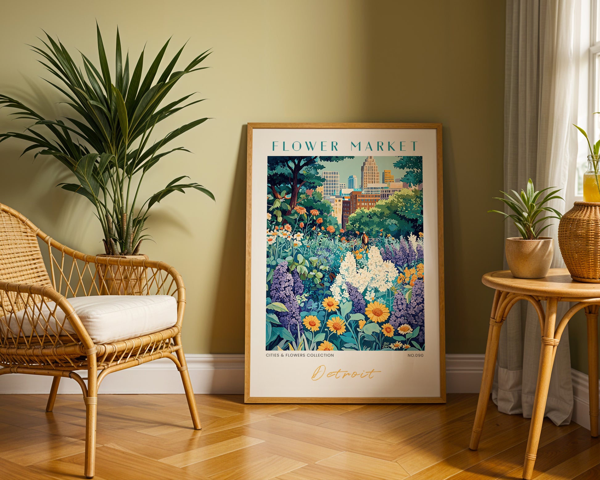 Detroit Michigan Flower Market Poster - GroovyGrove