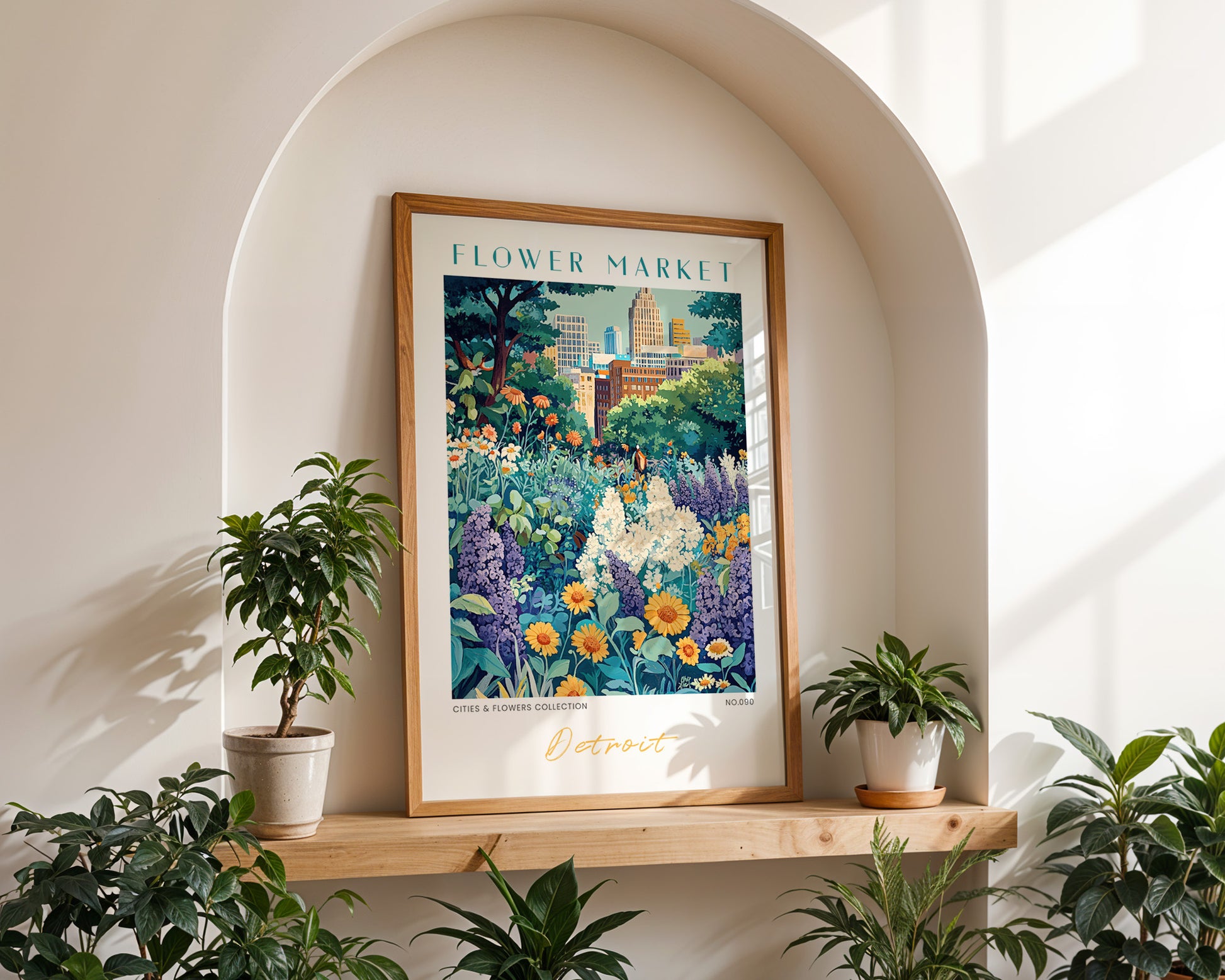 Detroit Michigan Flower Market Poster - GroovyGrove