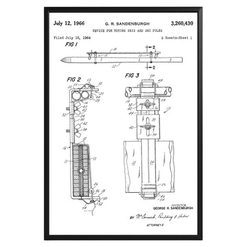 Device For Toting Skis 1966 Patent Poster - GroovyGrove