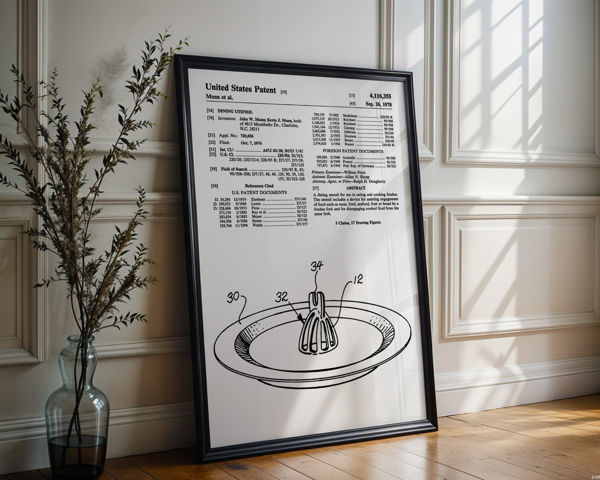 Dining Utensil 1978 Patent Poster - GroovyGrove