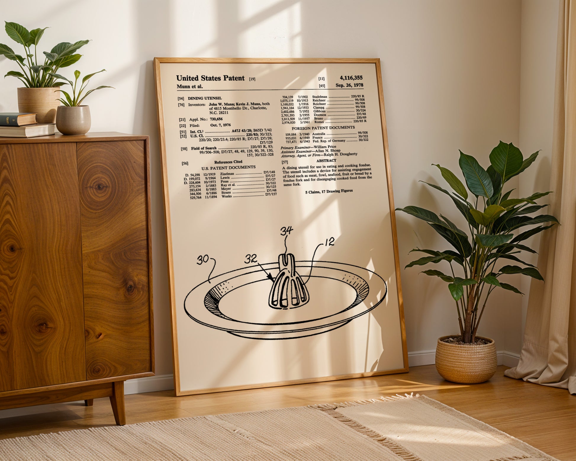 Dining Utensil 1978 Patent Poster - GroovyGrove