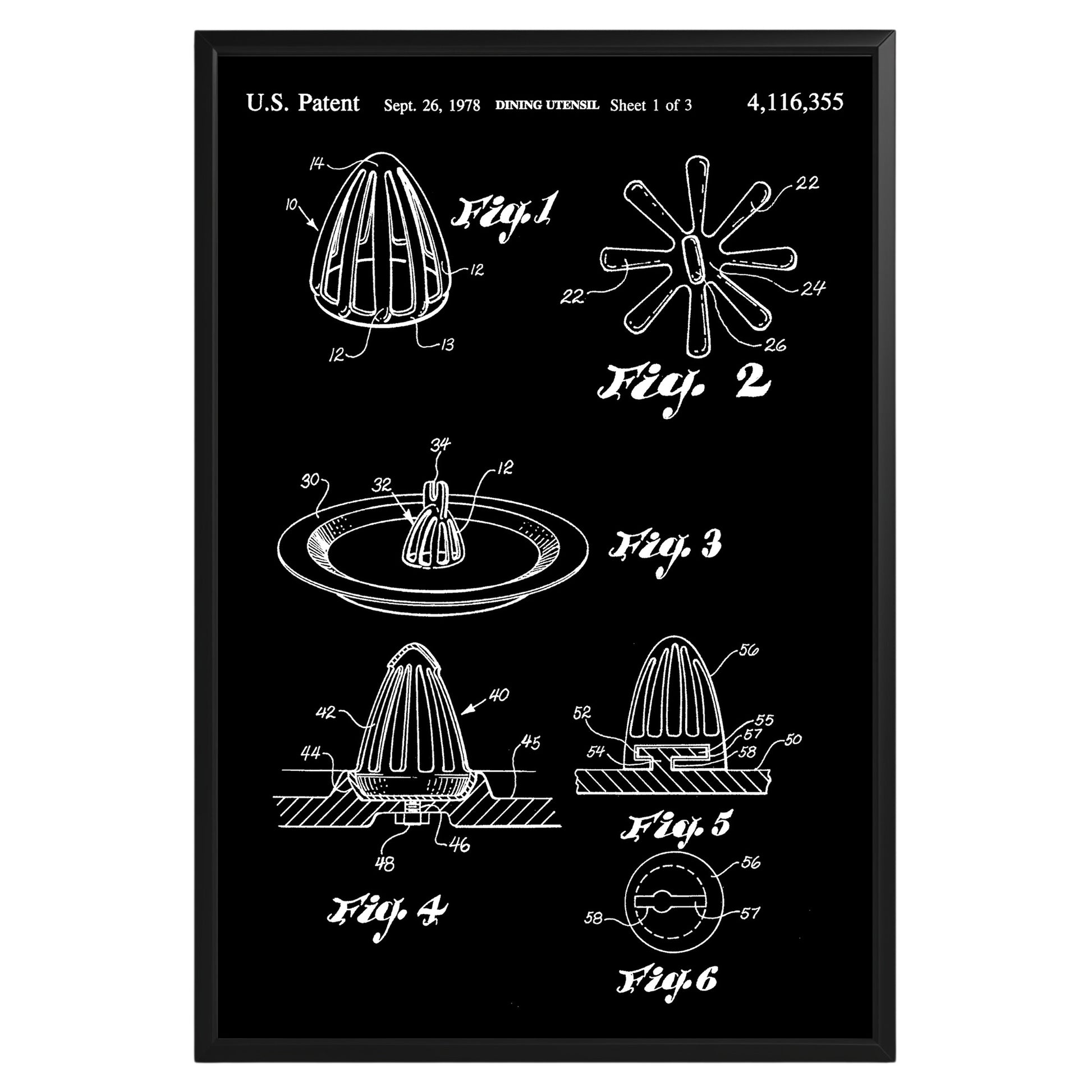 Dining Utensil 1978 Patent Poster - GroovyGrove