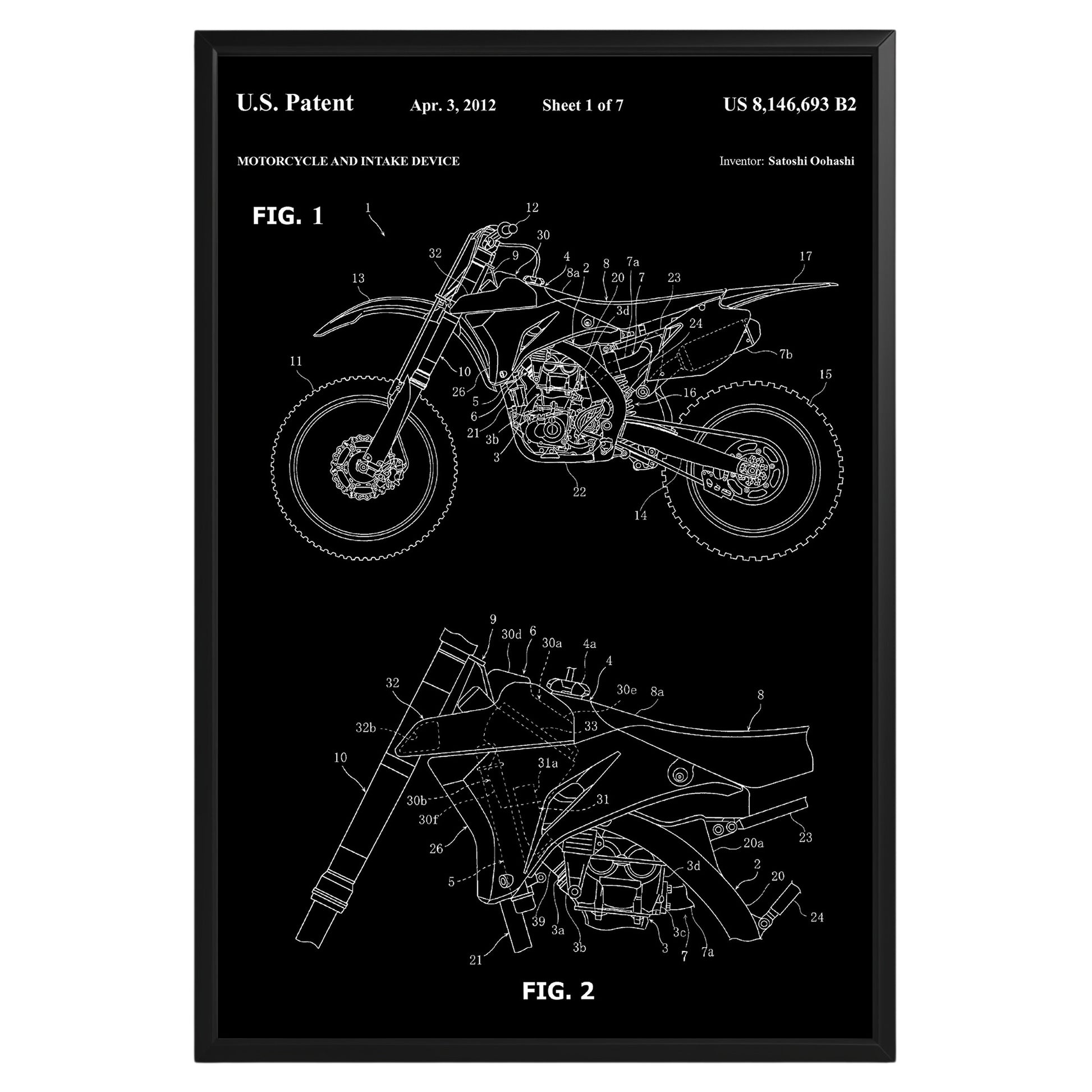 Dirt Bike 2012 Patent Poster - GroovyGrove