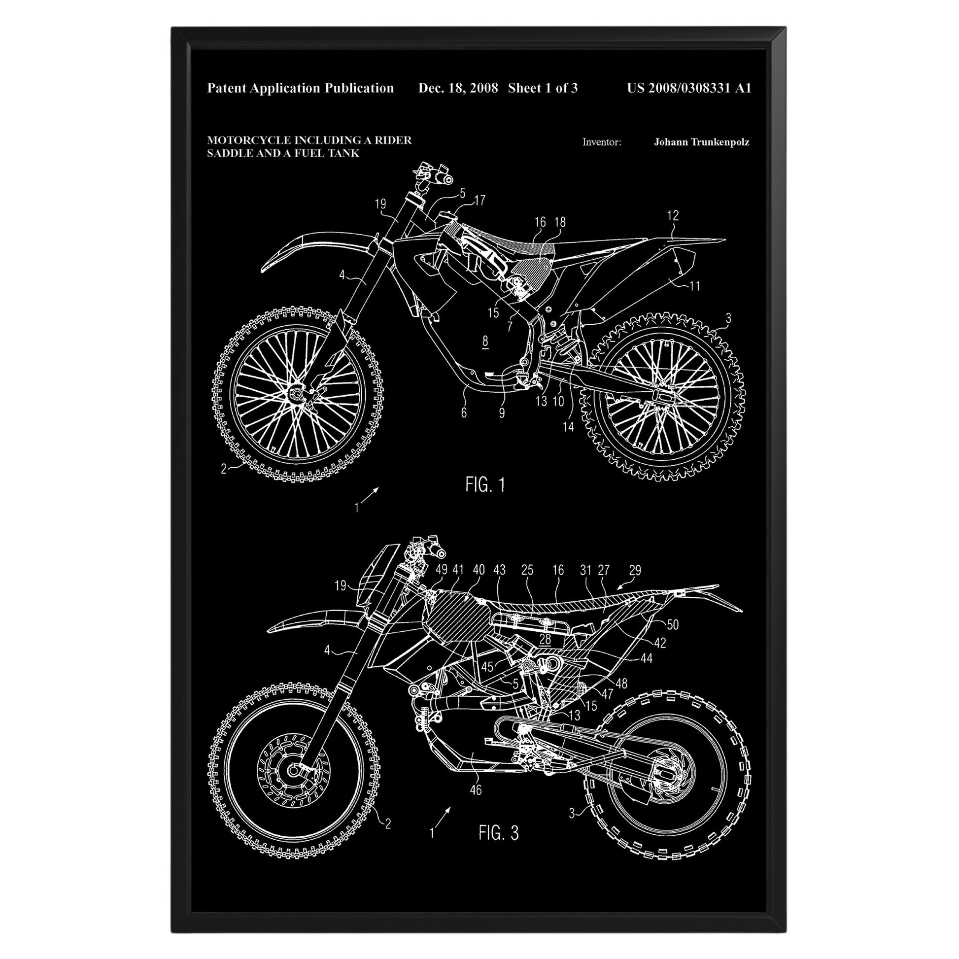 Dirt Bike Motorcycle 2008 Patent Poster - GroovyGrove