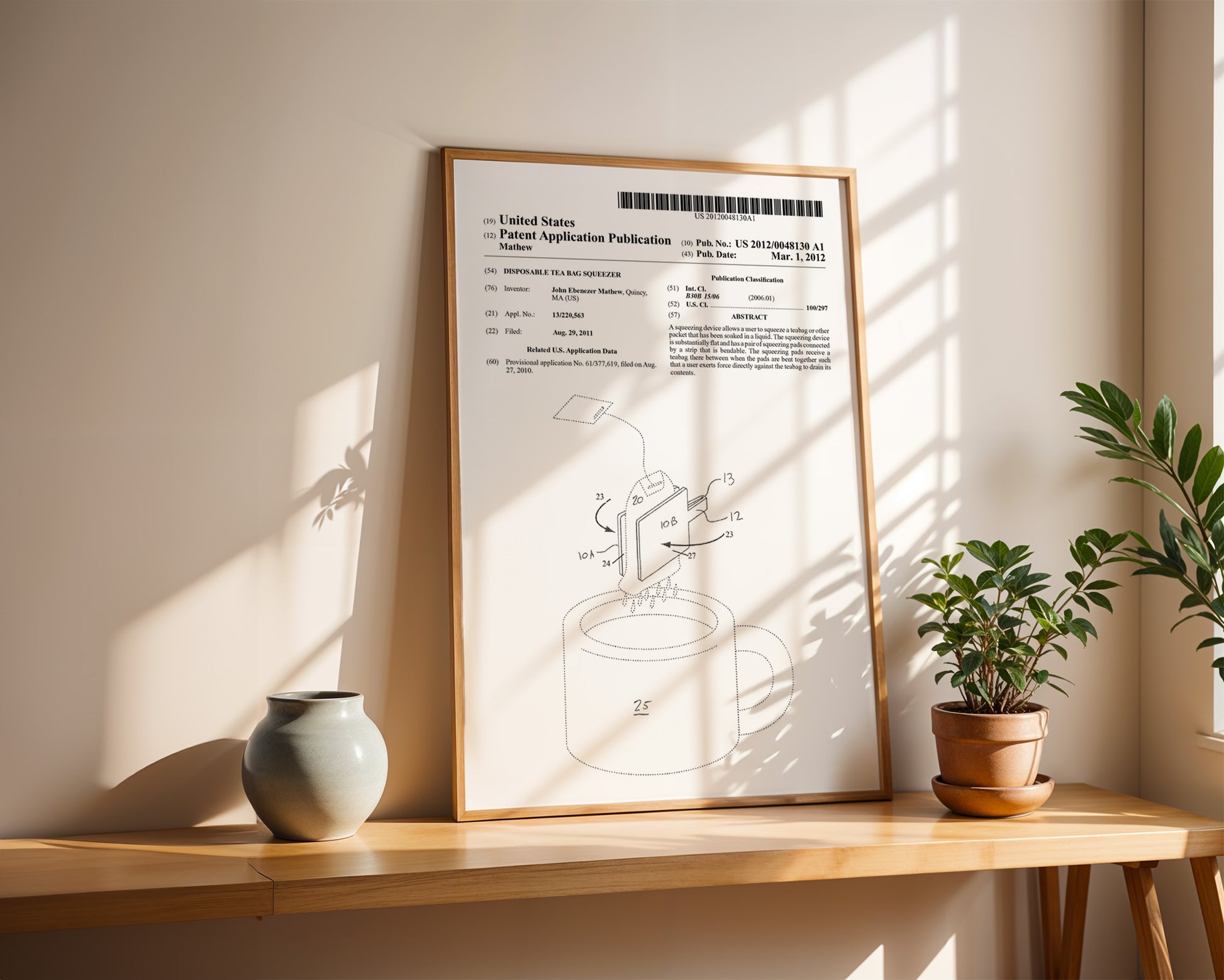 Disposable Tea Bag Squeezer 2012 Patent Poster - GroovyGrove