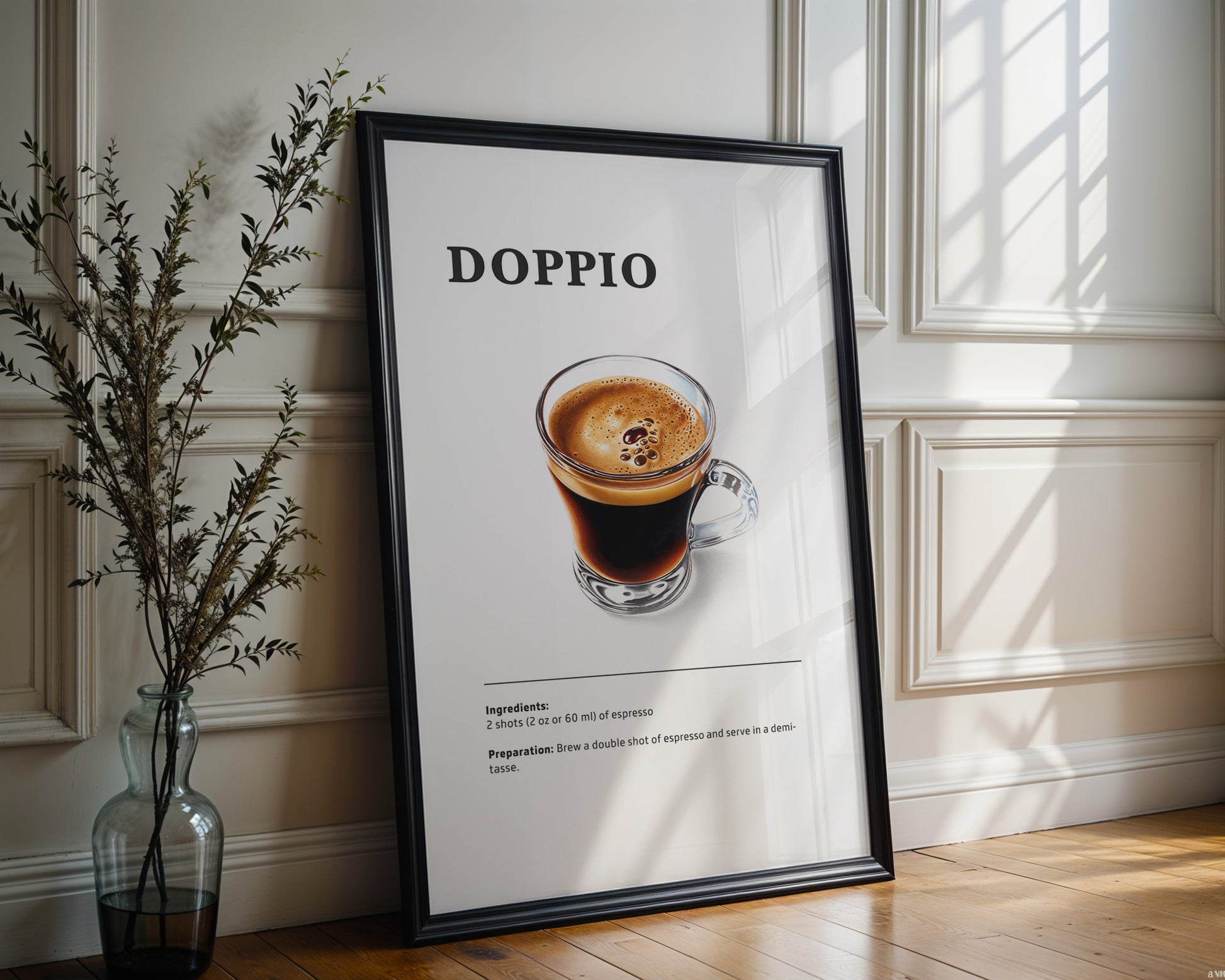 Doppio Coffee Recipe Poster - GroovyGrove