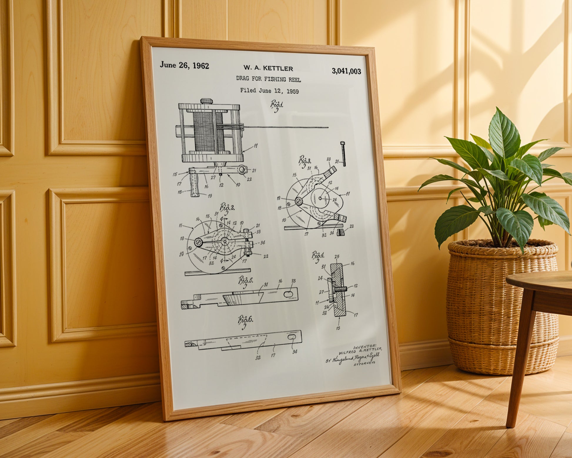 Drag For Fishing Reel 1962 Patent Poster - GroovyGrove