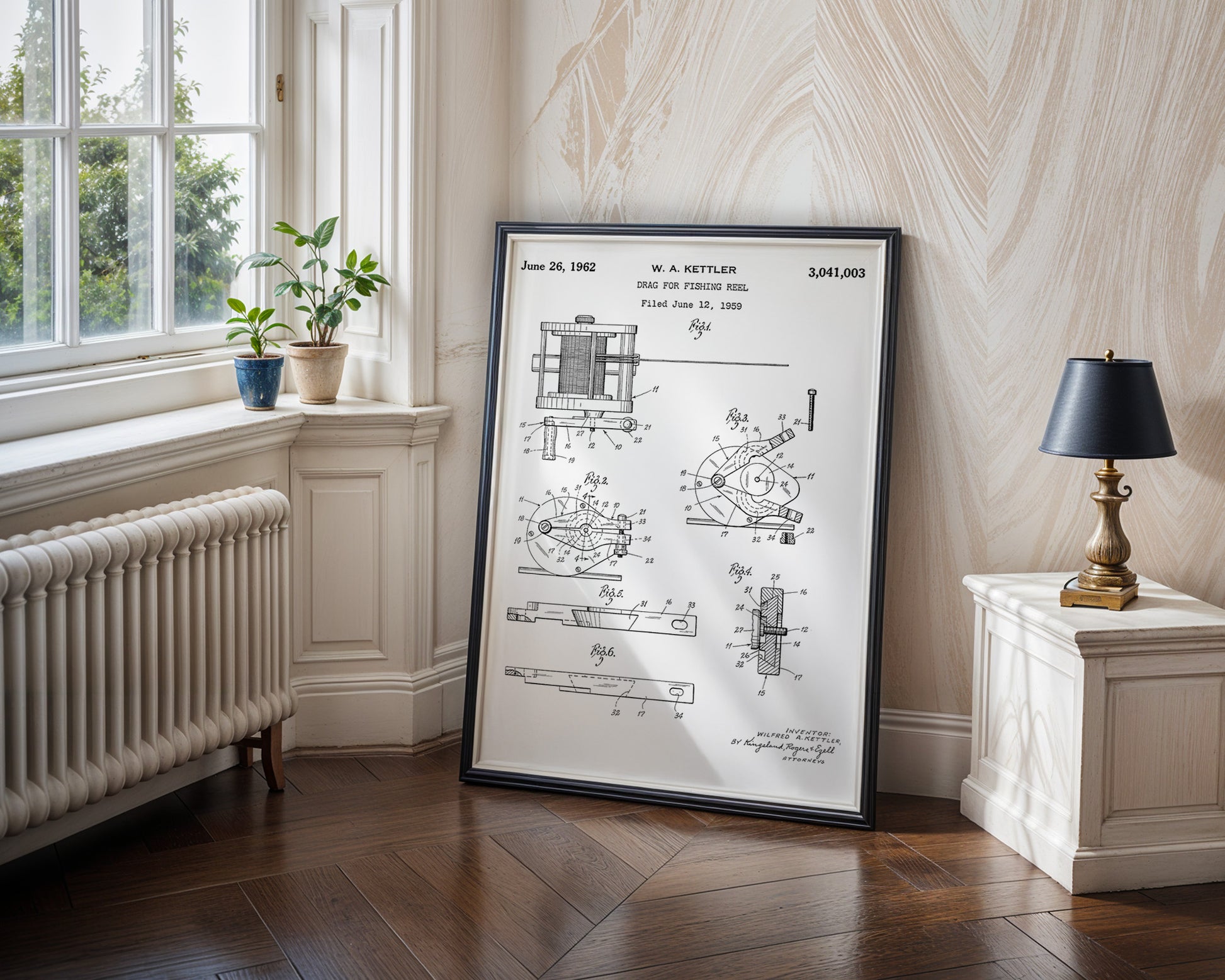 Drag For Fishing Reel 1962 Patent Poster - GroovyGrove