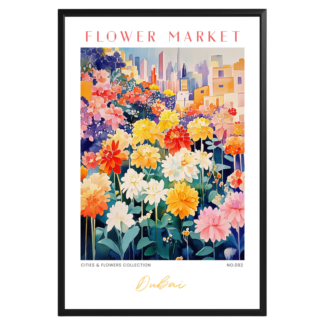 Dubai UAE Flower Market Poster - GroovyGrove