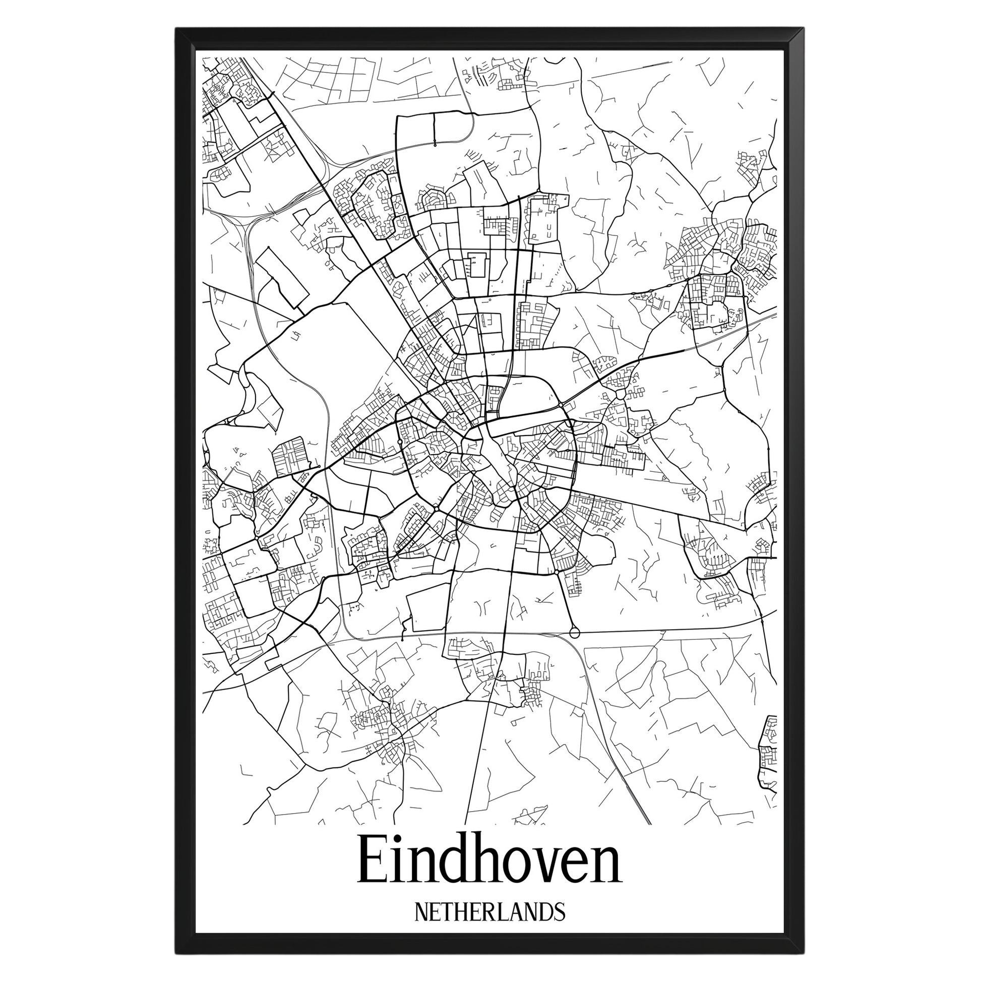 Eindhoven Netherlands City Map Poster - GroovyGrove