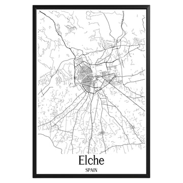 Elche Spain City Map Poster - GroovyGrove