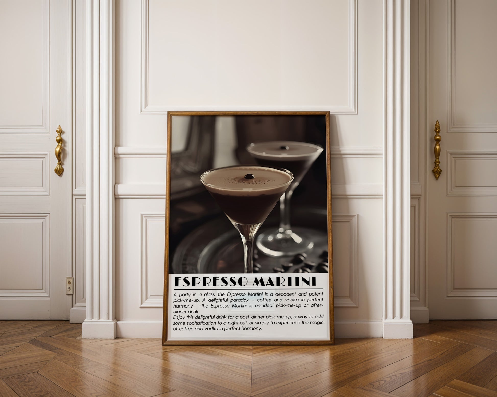 Espresso Martini Cocktail Black and White Poster - GroovyGrove