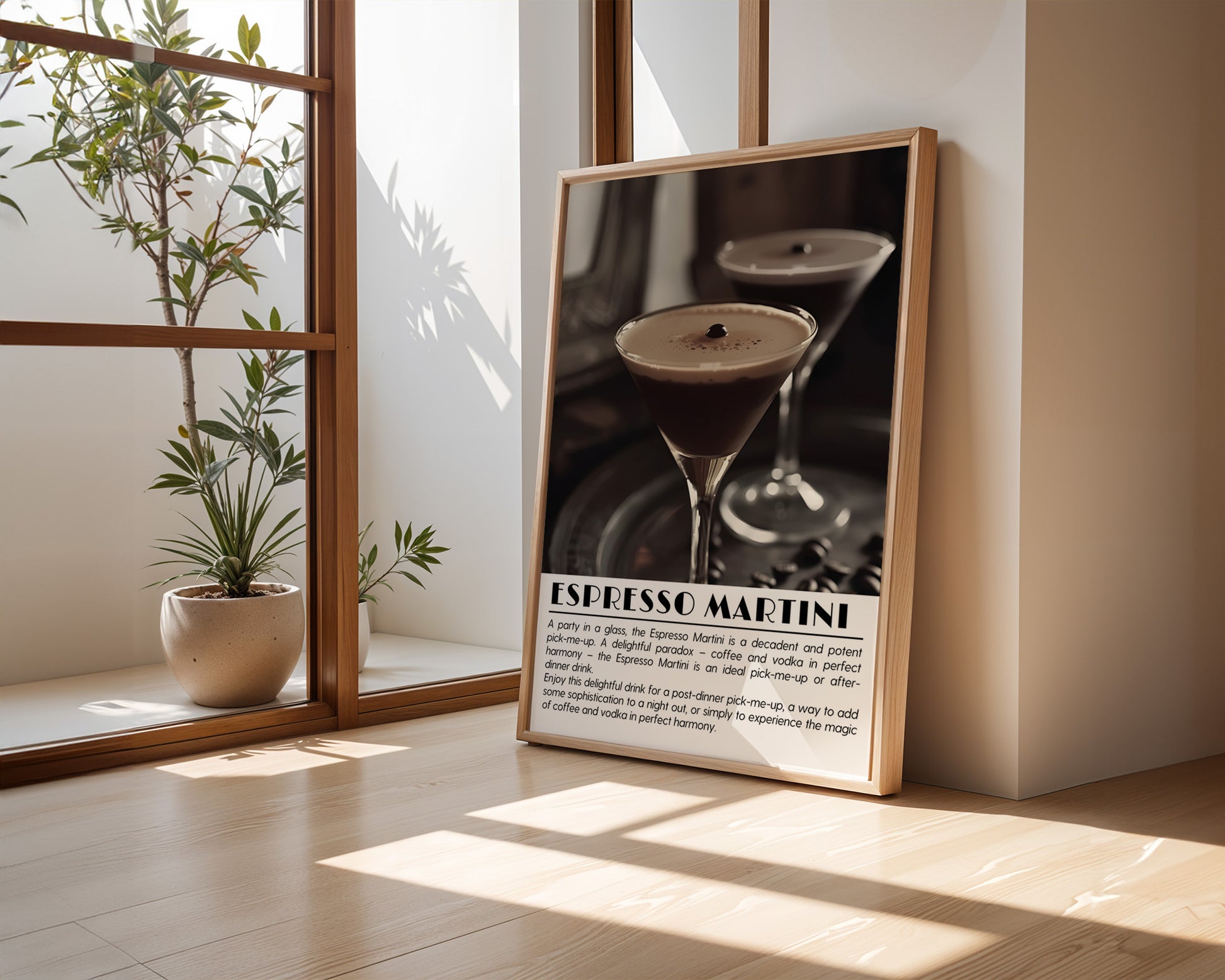 Espresso Martini Cocktail Black and White Poster - GroovyGrove