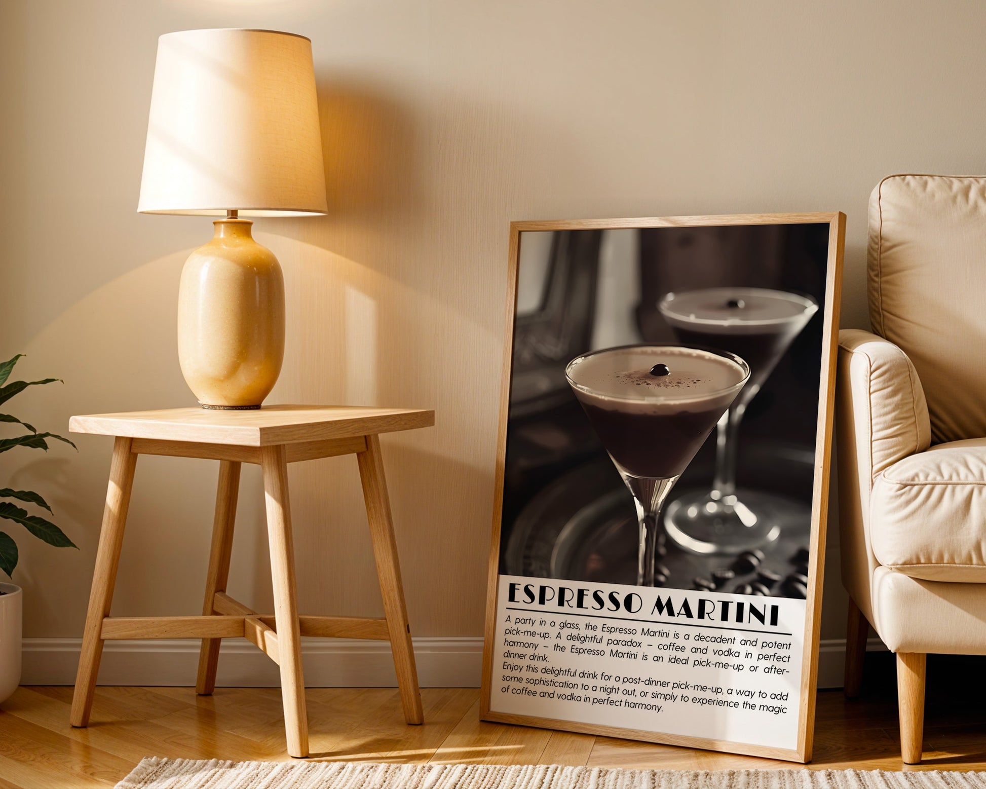 Espresso Martini Cocktail Black and White Poster - GroovyGrove