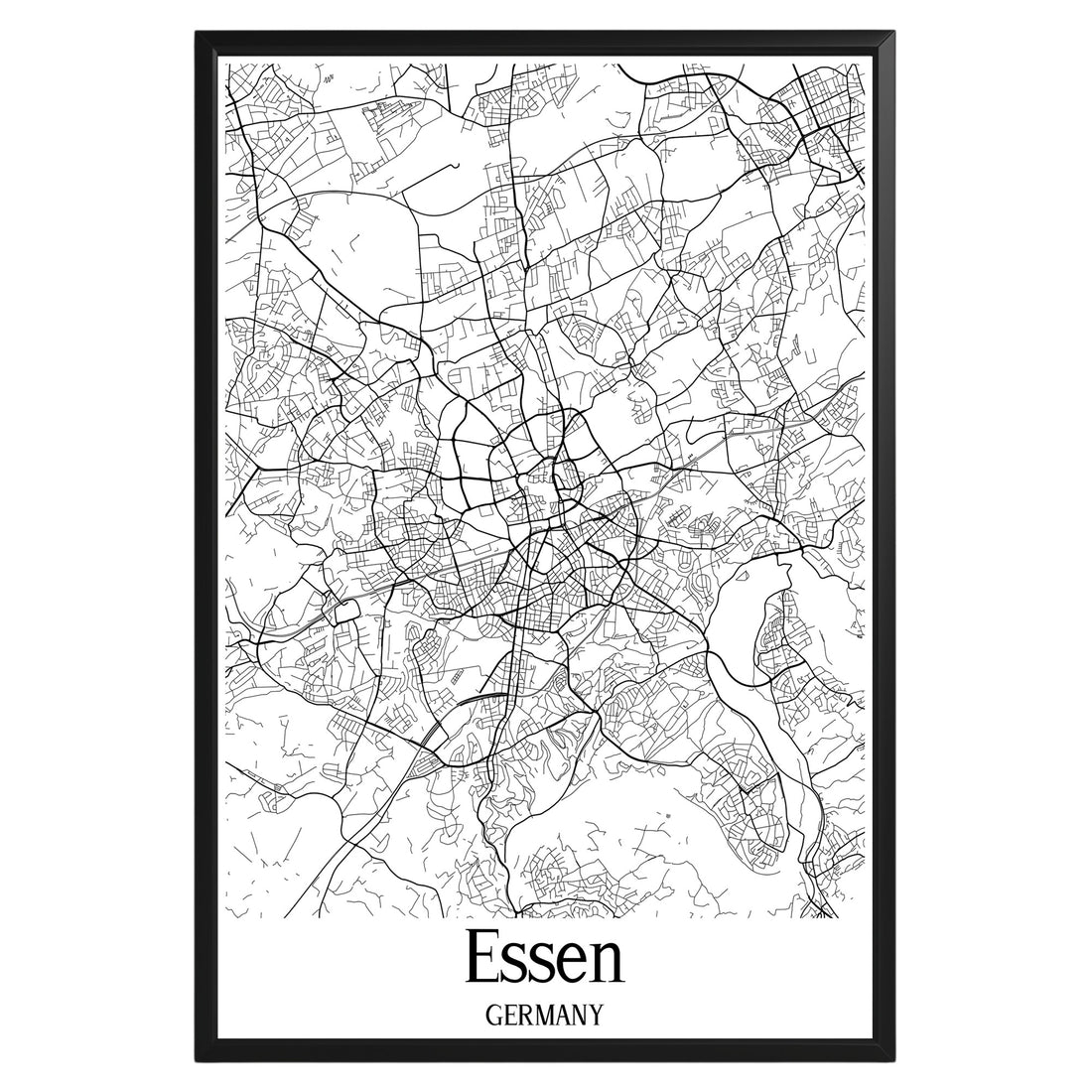 Essen Germany City Map Poster - GroovyGrove