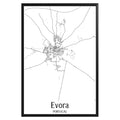 Evora Portugal City Map Poster - GroovyGrove