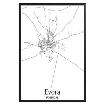 Evora Portugal City Map Poster - GroovyGrove