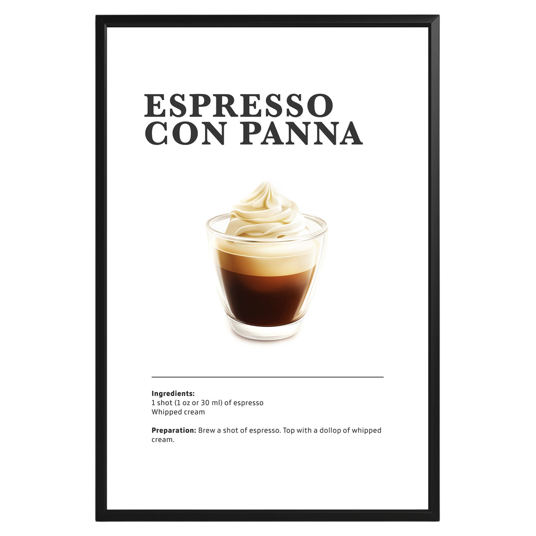 Espresso Con Panna Coffee Recipe Poster - GroovyGrove